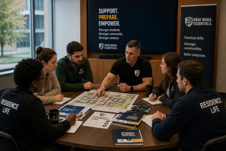 Residence life and campus professionals participating in preparedness planning discussions.