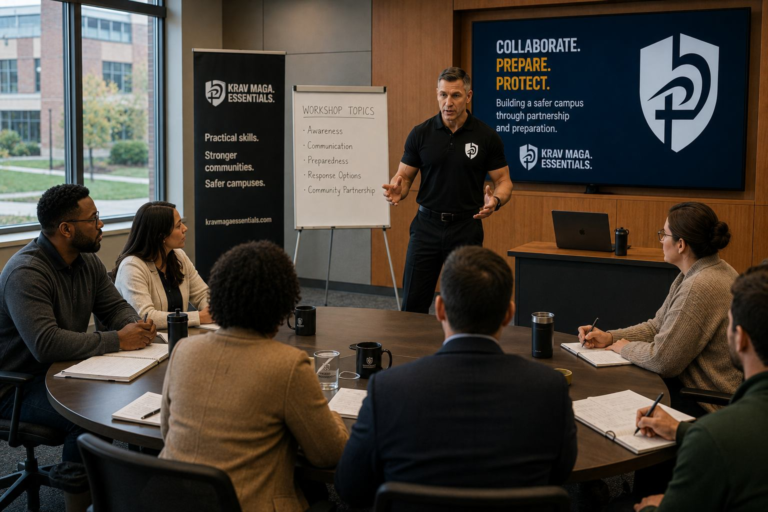 University administrators participating in a higher education preparedness workshop.